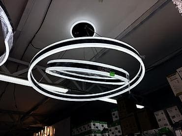 Современная светодиодная подвесная люстра с тремя кольцами - Дизайн at lalafo.kg Современная светодиодная подвесная люстра с тремя кольцами - Дизайн