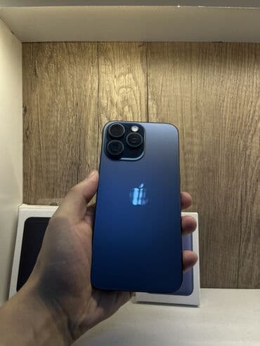 IPhone 15 Pro Max, Б/у, 256 ГБ, Синий, Зарядное устройство, Защитное стекло, Чехол, В рассрочку, 86 % at lalafo.kg IPhone 15 Pro Max, Б/у, 256 ГБ, Синий, Зарядное устройство, Защитное стекло, Чехол, В рассрочку, 86 %