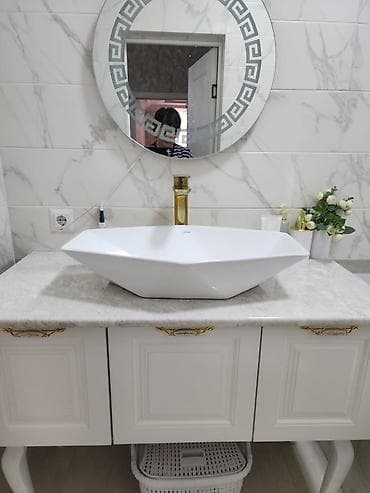 тумба для ванны: Тумба для ванны, С раковиной, Другой материал, цвет - Белый at lalafo.kg — 1 тумба для ванны: Тумба для ванны, С раковиной, Другой материал, цвет - Белый — 1