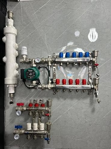 коллектор теплого пола: Коллектор отопления Frados из нержавеющей стали с расходомерами и at lalafo.kg — 1 коллектор теплого пола: Коллектор отопления Frados из нержавеющей стали с расходомерами и — 1