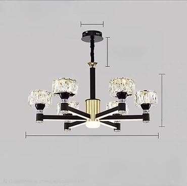 Люстра потолочная с 8 плафонами и центральной подсветкой - at lalafo.kg Люстра потолочная с 8 плафонами и центральной подсветкой -