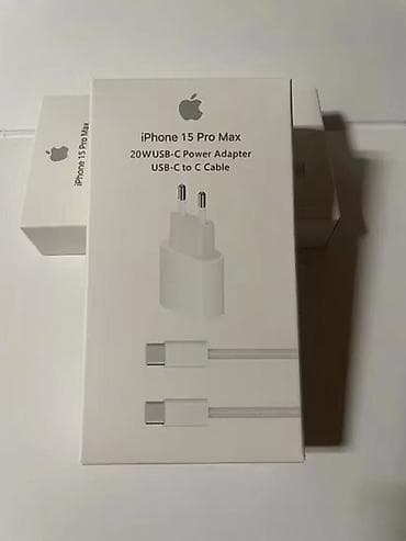 Комплект зарядки для iPhone 15 Pro Max: - Сетевой адаптер питания at lalafo.kg Комплект зарядки для iPhone 15 Pro Max: - Сетевой адаптер питания