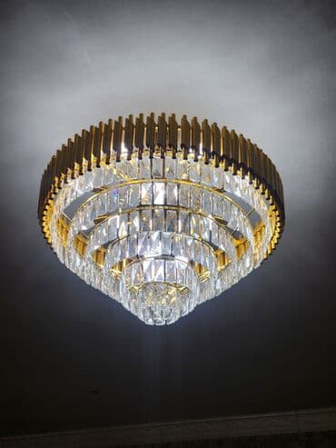 Потолочная люстра с кристаллами + комплект штор Люстра: - at lalafo.kg Потолочная люстра с кристаллами + комплект штор Люстра: -