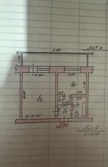 1 комната, 35 м², 5 этаж, Косметический ремонт at lalafo.kg 1 комната, 35 м², 5 этаж, Косметический ремонт