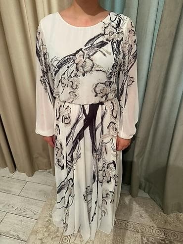 Повседневное платье, Длинная модель, Шифон, Платье-рубашка, L, XL at lalafo.kg Повседневное платье, Длинная модель, Шифон, Платье-рубашка, L, XL