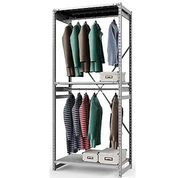 Стеллаж ТСУ Универсал для одежды 2500х1060х600 (2 штанги, 3 усиленные at lalafo.kg Стеллаж ТСУ Универсал для одежды 2500х1060х600 (2 штанги, 3 усиленные