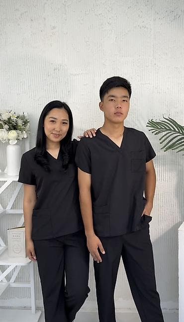 Медицинский костюм унисекс (топ + брюки) - Фасон: классический скраб at lalafo.kg Медицинский костюм унисекс (топ + брюки) - Фасон: классический скраб