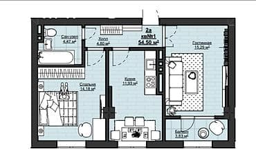 2 комнаты, 54 м², Элитка, 9 этаж, Готовая ПСО (под самоотделку) at lalafo.kg 2 комнаты, 54 м², Элитка, 9 этаж, Готовая ПСО (под самоотделку)
