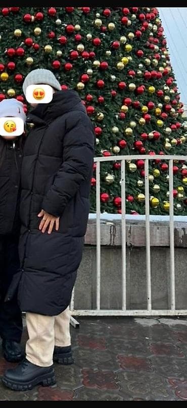 Длинный зимний пуховик-куртка с ремнем на талии - Крой: удлиненный at lalafo.kg Длинный зимний пуховик-куртка с ремнем на талии - Крой: удлиненный