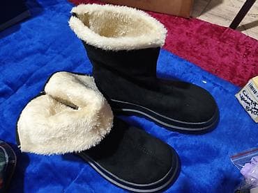- Зимние сапоги/угги: черные, с высоким ворсом внутри (кремовый at lalafo.kg - Зимние сапоги/угги: черные, с высоким ворсом внутри (кремовый