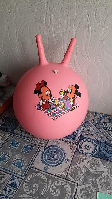 Прыгун-мяч для детей с ручками (кенгуру-мяч)+ насос - Цвет: розовый - at lalafo.kg Прыгун-мяч для детей с ручками (кенгуру-мяч)+ насос - Цвет: розовый -