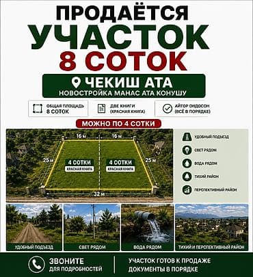 4 соток, Для бизнеса, Красная книга at lalafo.kg 4 соток, Для бизнеса, Красная книга