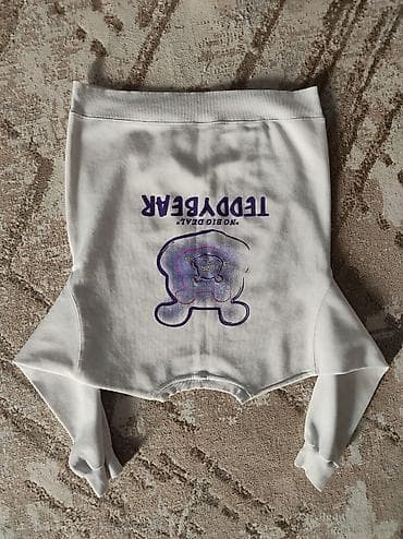 Белый свитшот в стиле TeddyBear - Цвет: белый - Принт/декор: на груди at lalafo.kg Белый свитшот в стиле TeddyBear - Цвет: белый - Принт/декор: на груди