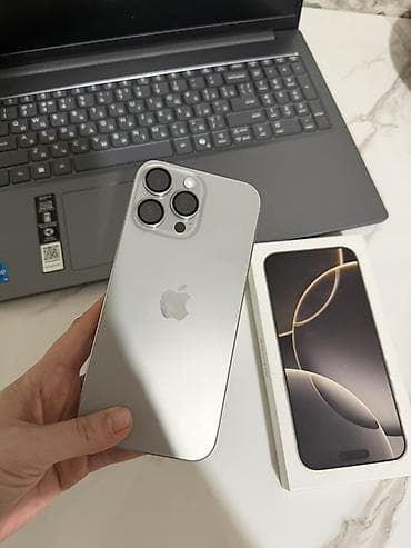 IPhone 16 Pro Max, Б/у, 256 ГБ, Серебристый, Зарядное устройство, Защитное стекло, Чехол, 92 % at lalafo.kg IPhone 16 Pro Max, Б/у, 256 ГБ, Серебристый, Зарядное устройство, Защитное стекло, Чехол, 92 %
