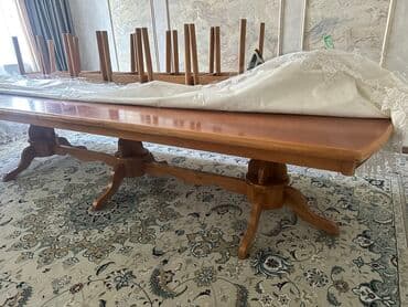 Стол и стул для зала, Б/у, Платная доставка, Самовывоз, цвет - Коричневый at lalafo.kg Стол и стул для зала, Б/у, Платная доставка, Самовывоз, цвет - Коричневый