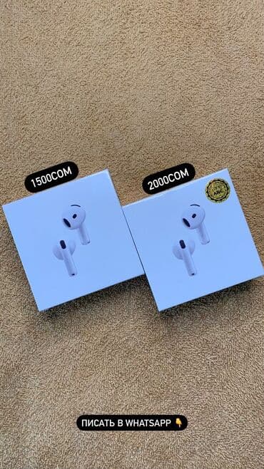 Вкладыши, Apple, Новый, Беспроводные (Bluetooth), Классические at lalafo.kg Вкладыши, Apple, Новый, Беспроводные (Bluetooth), Классические