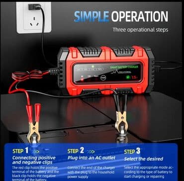 Умная зарядка 12v 6A для аккумулятора автомобиля, седана, джипа at lalafo.kg Умная зарядка 12v 6A для аккумулятора автомобиля, седана, джипа