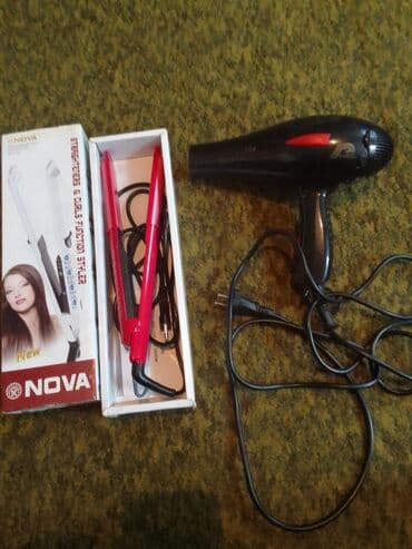 Утюжок первый 520, черный фен проданплойки по 350, фен маленький at lalafo.kg Утюжок первый 520, черный фен проданплойки по 350, фен маленький