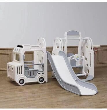 Горка 3 в 1 машинка, горка и качели с боку есть баскетбольная кольцо at lalafo.kg Горка 3 в 1 машинка, горка и качели с боку есть баскетбольная кольцо