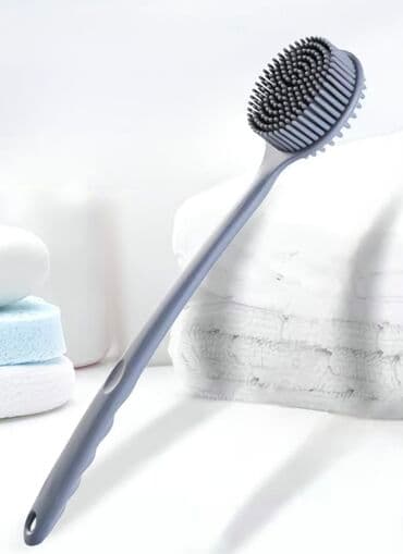 Силиконовая щетка для душа с длинной ручкой - Двусторонняя насадка at lalafo.kg Силиконовая щетка для душа с длинной ручкой - Двусторонняя насадка