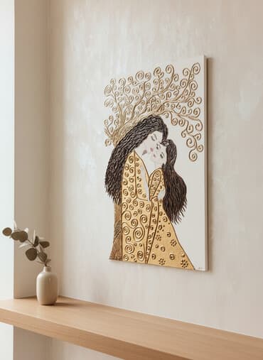 Объемная картина «Мать и дочь» в декоративной стилистике. Ручная at lalafo.kg Объемная картина «Мать и дочь» в декоративной стилистике. Ручная