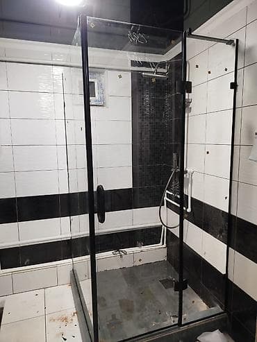 Изготовление и монтаж душевых ограждений из закалённого стекла под lalafo.kg да Изготовление и монтаж душевых ограждений из закалённого стекла под