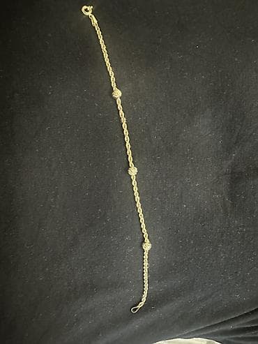 Золотой браслет с декоративными шариками длина 18 см ширина как at lalafo.kg Золотой браслет с декоративными шариками длина 18 см ширина как