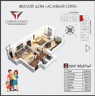 2 комнаты, 95 м², Асанбай мкр Элитка, 12 этаж, ПСО (под самоотделку) at lalafo.kg 2 комнаты, 95 м², Асанбай мкр Элитка, 12 этаж, ПСО (под самоотделку)