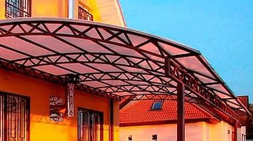 Навесы из поликарбоната под ключ - Назначение: защита входной группы lalafo.kg да Навесы из поликарбоната под ключ - Назначение: защита входной группы