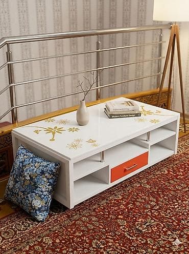 Журнальный/тв-столик с декоративной столешницей и системой хранения at lalafo.kg Журнальный/тв-столик с декоративной столешницей и системой хранения