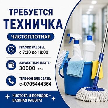 Талап кылынат Тазалоочу, Офис, Толук жумуш күнү lalafo.kg да Талап кылынат Тазалоочу, Офис, Толук жумуш күнү