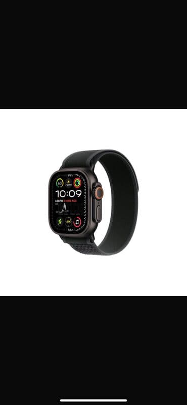 Apple Watch Ultra 2 - поколения, черный циферблат с черным Trail Loop at lalafo.kg Apple Watch Ultra 2 - поколения, черный циферблат с черным Trail Loop