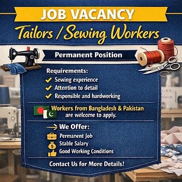 We are looking for tailors / sewing workers for a permanent position at lalafo.kg We are looking for tailors / sewing workers for a permanent position
