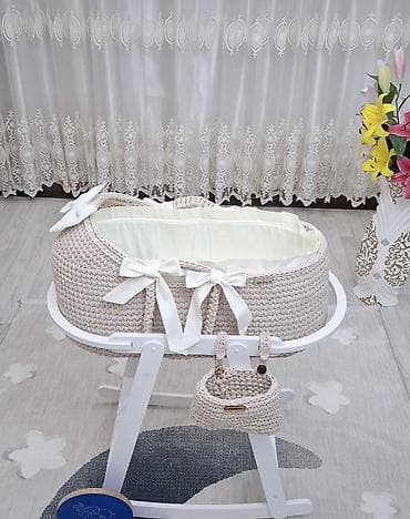 Люлька, Б/у, Колыбель, Дерево, цвет - Бежевый at lalafo.kg Люлька, Б/у, Колыбель, Дерево, цвет - Бежевый