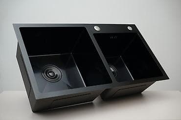 Кухонная мойка Stellum 480*430 Black с двумя чашами lalafo.kg да — 2 Кухонная мойка Stellum 480*430 Black с двумя чашами — 2