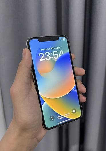 IPhone X, Б/у, 64 ГБ, Белый, Чехол, 100 % at lalafo.kg IPhone X, Б/у, 64 ГБ, Белый, Чехол, 100 %