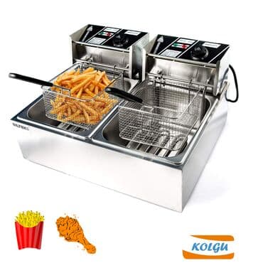 Фритюрница двойная 6+6 л Мощность 5 кВт, напряжение 220В at lalafo.kg Фритюрница двойная 6+6 л Мощность 5 кВт, напряжение 220В