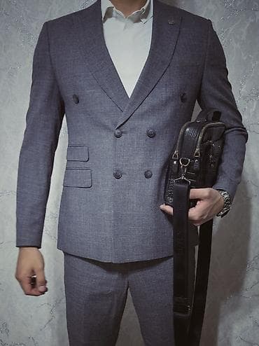 Мужской костюм, L, XL, Новый, цвет - Серый, Самовывоз at lalafo.kg Мужской костюм, L, XL, Новый, цвет - Серый, Самовывоз