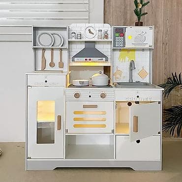 Линолеум: Детская игровая кухня из дерева - Габариты: ширина 84 см, высота 93 lalafo.kg да — 5 Линолеум: Детская игровая кухня из дерева - Габариты: ширина 84 см, высота 93 — 5