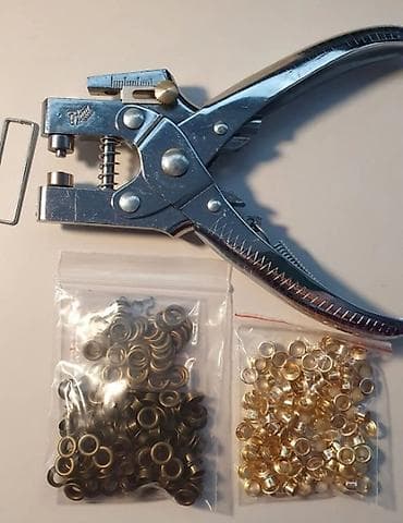 Пробойник‑заклёпочник с набором люверсов Комплект: - Ручной lalafo.kg да — 1 Пробойник‑заклёпочник с набором люверсов Комплект: - Ручной — 1