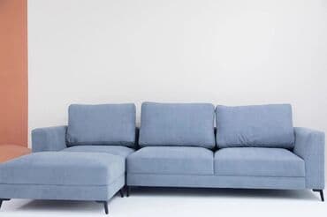 Угловой диван "Истанбул" с оттоманкой, обтянутый мягкой тканью. Диван at lalafo.kg Угловой диван "Истанбул" с оттоманкой, обтянутый мягкой тканью. Диван