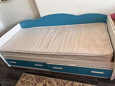 Детская односпальная 194*83 кровать-диван с матрасом и двумя at lalafo.kg Детская односпальная 194*83 кровать-диван с матрасом и двумя