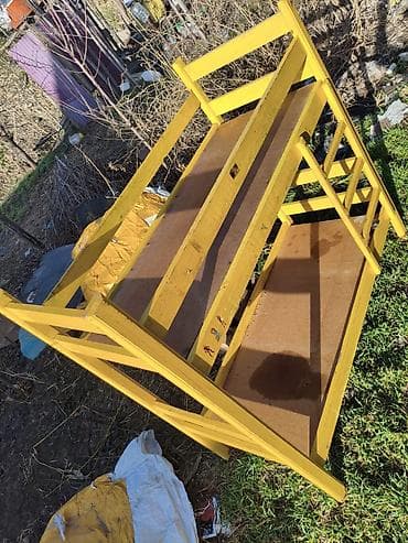 Двухъярусная детская кровать, Натуральное дерево, цвет - Желтый at lalafo.kg — 1 Двухъярусная детская кровать, Натуральное дерево, цвет - Желтый — 1