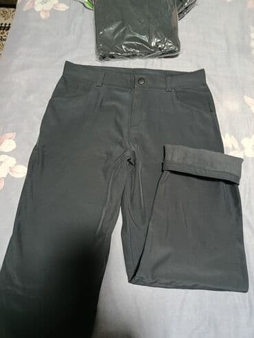 Мужские брюки тёмно‑серого цвета - Прямой крой, средняя посадка - at lalafo.kg Мужские брюки тёмно‑серого цвета - Прямой крой, средняя посадка -