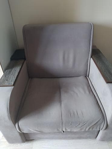 Кресло-кровать, Б/у, Односпальный, цвет - Серый at lalafo.kg Кресло-кровать, Б/у, Односпальный, цвет - Серый