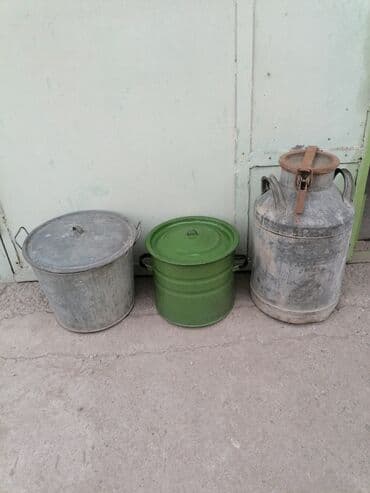 Фляга и бак по 40 литров оцинковка СССР б. У кастрюля эмалированная at lalafo.kg Фляга и бак по 40 литров оцинковка СССР б. У кастрюля эмалированная