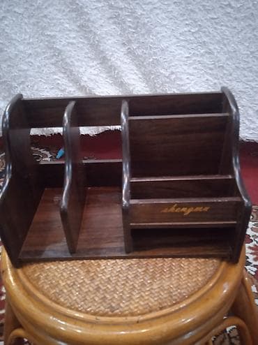 Деревянный настольный органайзер для канцелярии - Материал: дерево at lalafo.kg Деревянный настольный органайзер для канцелярии - Материал: дерево