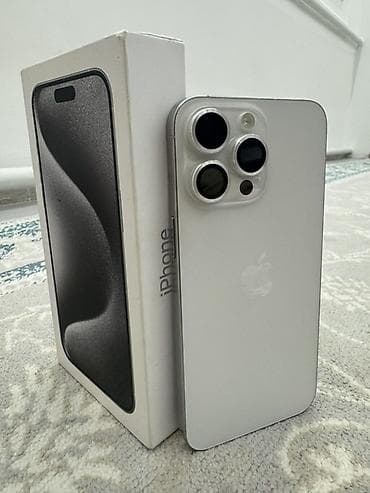 IPhone 15 Pro Max, Б/у, 256 ГБ, Белый, Чехол, Коробка, 90 % at lalafo.kg IPhone 15 Pro Max, Б/у, 256 ГБ, Белый, Чехол, Коробка, 90 %