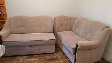 Комплект мягкой мебели, Б/у, Самовывоз, цвет - Бежевый at lalafo.kg Комплект мягкой мебели, Б/у, Самовывоз, цвет - Бежевый