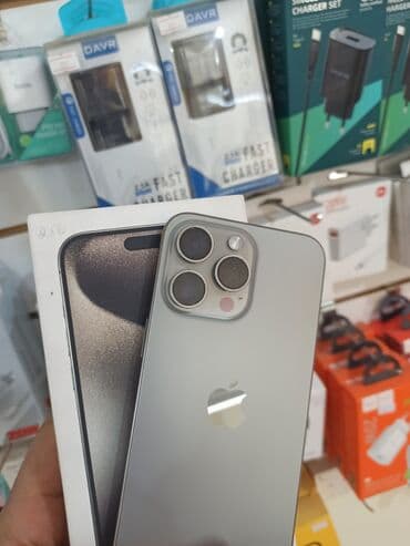IPhone 15 Pro Max, Б/у, 256 ГБ, Natural Titanium, Чехол, Кабель, Коробка, 90 % at lalafo.kg IPhone 15 Pro Max, Б/у, 256 ГБ, Natural Titanium, Чехол, Кабель, Коробка, 90 %